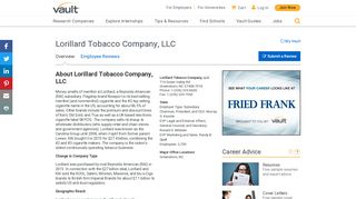 Lorillard Tobacco Company, LLC|Company Profile|Vault.com