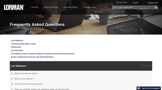 Frequently Asked Questions | Lorman Education Services