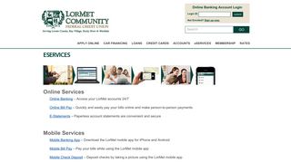 eServices | LorMet Community Federal Credit Union