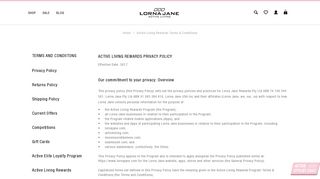 Active Living Rewards Terms & Conditions | Lorna Jane USA