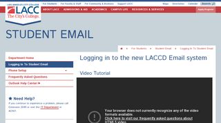 Student Email - Logging In To Student Email - Los Angeles City College