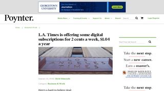 L.A. Times is offering some digital subscriptions for 2 cents a week ...