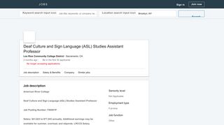 Los Rios Community College District hiring Deaf Culture and Sign ...