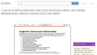 1 LOG IN TO APPS.LOSRIOS.EDU AND CLICK ON GOOGLE DRIVE ...