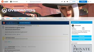 Lost connection to game server : Overwatch - Reddit