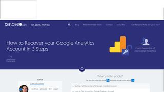How to Recover your Google Analytics Account in 3 Steps | Carloseo ...
