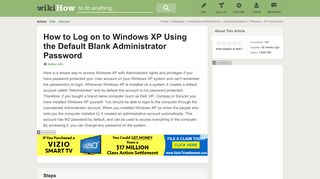How to Log on to Windows XP Using the Default Blank Administrator ...
