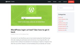 WordPress login url lost? See how to get it back - Macho Themes