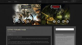 LOTRO Forums FAQs – STANDING STONE GAMES HELP