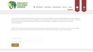 Project Helping Hands : Login : Overview