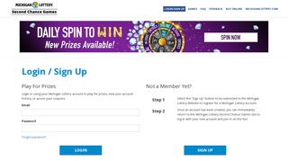 Michigan Lottery Second Chance Games Login - 2ndchanceplay.com