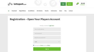 Registration - Sign Up and Play Lottery Online - LottoPark