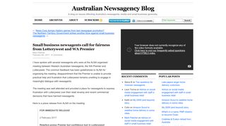 Small business newsagents call for fairness from Lotterywest and WA ...