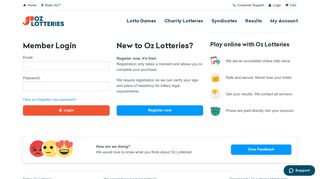 Login to Your Account | Oz Lotteries