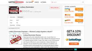 Is Lottery Dominator Scam? Read 63 Reviews! - Lotto Exposed