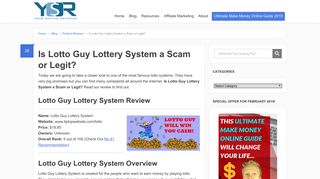 Is Lotto Guy Lottery System a Scam or Legit? - Your Online Revenue