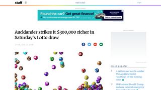 Aucklander strikes it $300000 richer in Saturday's Lotto draw - Stuff.co.nz