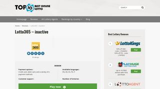 Lotto365 - inactive - Top 10 Best Online Lotto