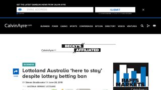Lottoland Australia 'here to stay' despite lottery betting ban ...
