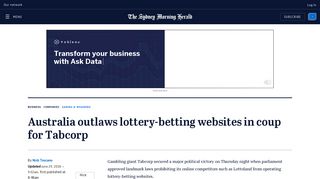 Lottoland: Tabcorp records huge win after outlaw of lottery-betting ...