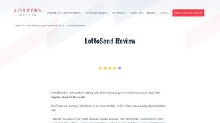 LottoSend Review | Good, But Falls Short • Lottery Critic