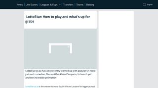 LottoStar: How to play and what's up for grabs | Goal.com