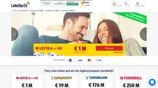 Play Lotto online at LottoStar24. State licensed, easy & secure.