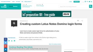 Creating custom Lotus Notes Domino login forms - SearchDomino