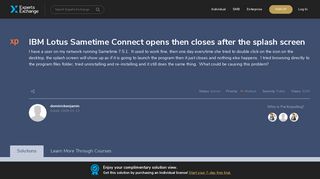 IBM Lotus Sametime Connect opens then closes after the splash screen