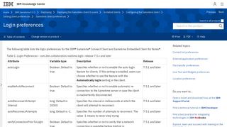 Login preferences - IBM