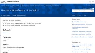 UserName (NotesSession - LotusScript) - IBM