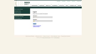 Hope Christian Schools - Online Application - Log In - RenWeb