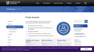 IT User Account | IT Services - Students | Loughborough University