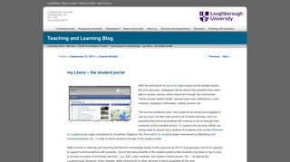my.Lboro – the student portal | Teaching and Learning Blog