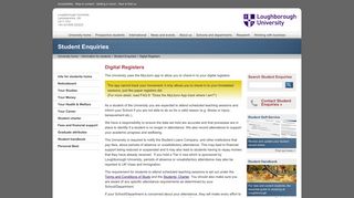Digital Registers | Student Enquiries | Loughborough University