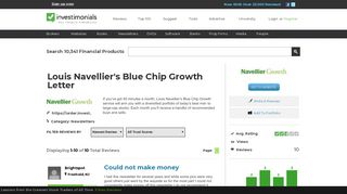 Reviews of Louis Navellier's Blue Chip Growth Letter at Investimonials