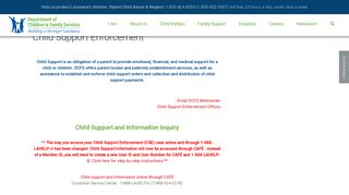 Child Support Enforcement - Department of Children & Family Services