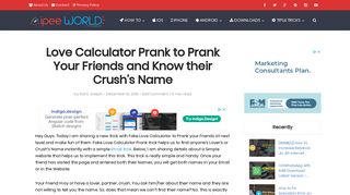 Fake Love Calculator Prank to Prank your Friends on Next Level