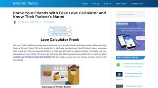 Prank Love Calculator For Know Your Friend's Partner's Name
