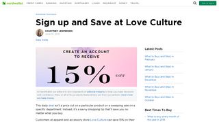 Sign up and Save at Love Culture - NerdWallet