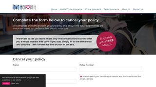 Complete the form below to cancel your policy - Loveit Coverit