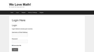 Login Here – We Love Math!
