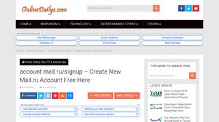 account.mail.ru/signup - Create New Mail.ru Account Free ...