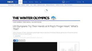 US Olympians Try Their Hands at K-Pop's 'Finger Heart.' What's That ...