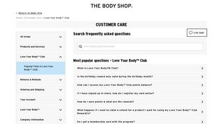 The Body Shop US - Love Your Body™ Club: Frequently asked ...