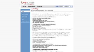 Login Help - LoveAccess.com