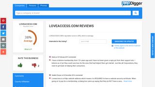 LOVEACCESS.COM - 1 Review, 39% Reputation Score - RepDigger
