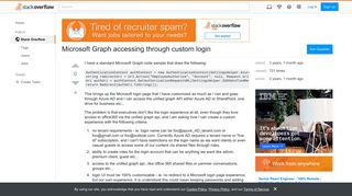 Microsoft Graph accessing through custom login - Stack Overflow
