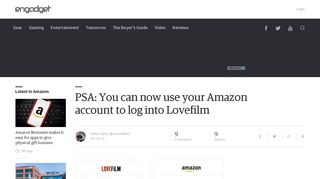 PSA: You can now use your Amazon account to log into Lovefilm
