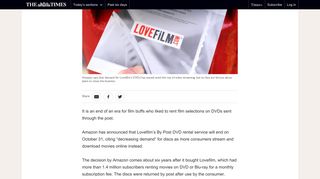 Lovefilm is no longer in the air | The Times